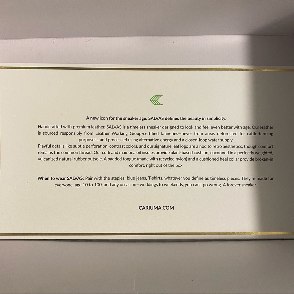 NIB Cariuma Salvas White Smooth Leather/Leopard Sneaker - Women’s 10.5/Men’s 9 - Picture 9 of 14